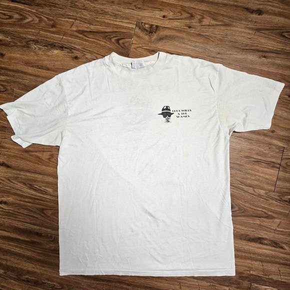 Vintage Band‎ Shirt Bert Wills & The Shames White Cigarette Fedora XL - Picture 1 of 8